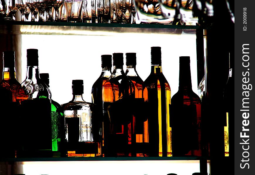 Colored Drink Bottles and Glasses. Colored Drink Bottles and Glasses