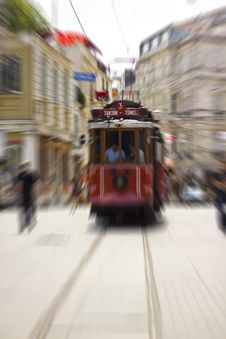 Tram In Action Stock Image