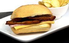 Sandwich With Breaded Meat Stock Image Sandwich With Breaded Meat Stock Image