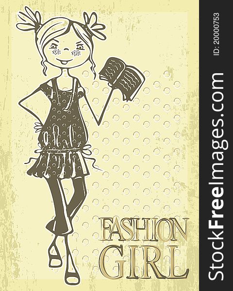 Retro vector fashion girl