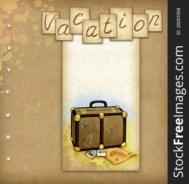 Travel background with illustration of baggage