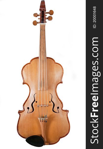 Vintage violin over a clear white background. Vintage violin over a clear white background