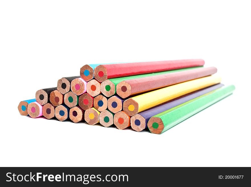 Color pencils isolated on a white background