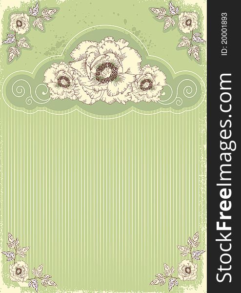 Vector floral decoration .Flowers background for text with grunge elements. Vector floral decoration .Flowers background for text with grunge elements