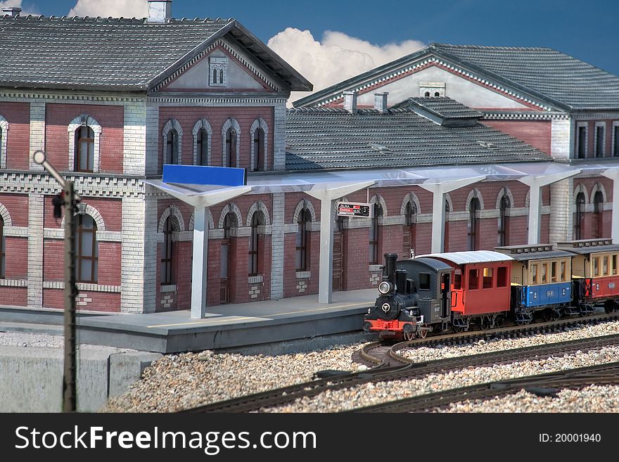 Steam engine, railway station Cesky Tesin.