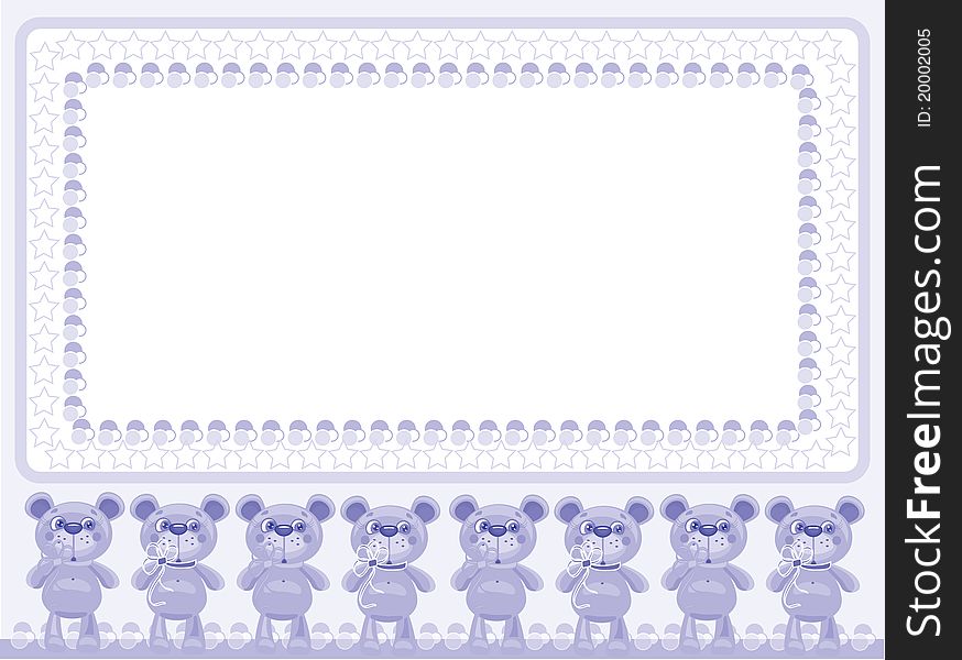 Birthday background-frame with Teddy bears. Birthday background-frame with Teddy bears