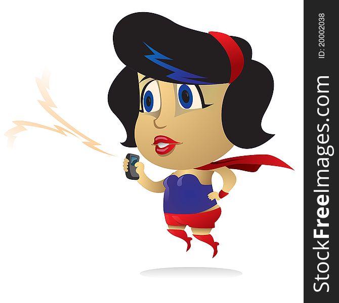 Super communication women holding mobile phone