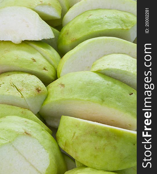 Sliced guava exotic and tropical fruit