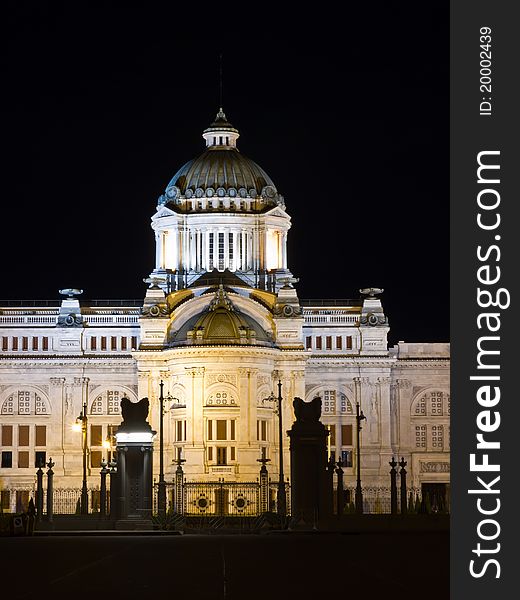 Thai Throne Hall At Night