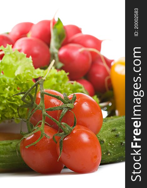 Fresh vegetables isolated on a white background