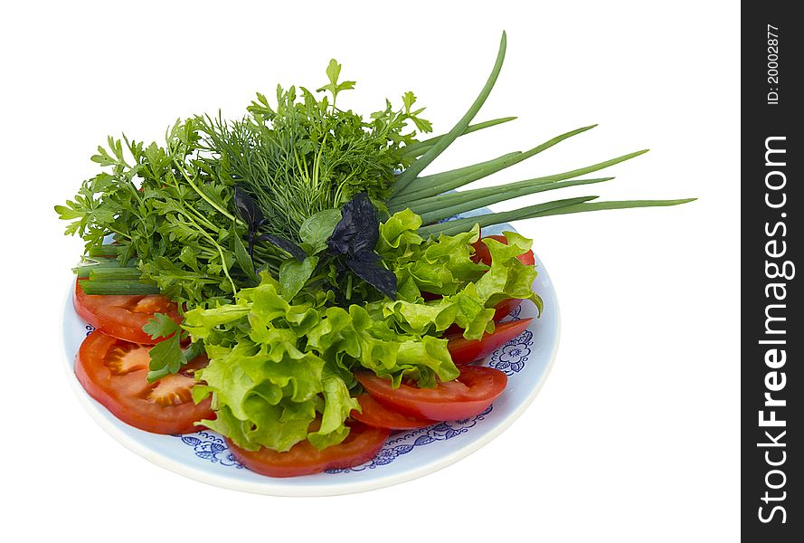 Sliced ​​vegetables on a plate