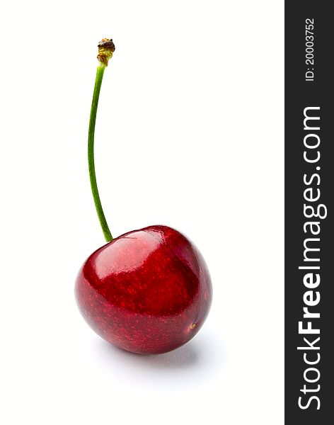 Red cherries on a white background. Red cherries on a white background