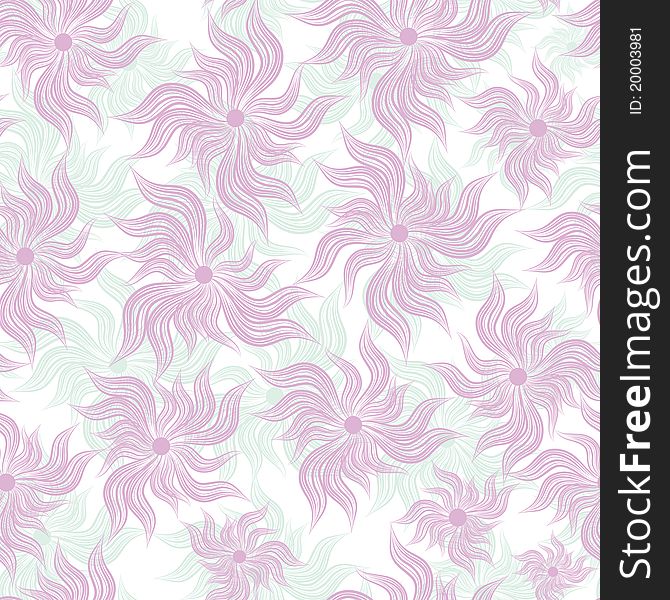 Abstract art flower seamless background pattern, floral vintage illustration. Cute, filigree wallpaper with flourishes.