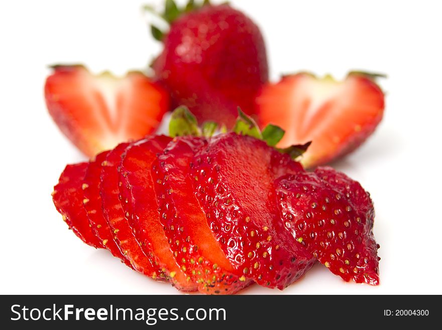 Beautiful strawberries isolated on white. Beautiful strawberries isolated on white