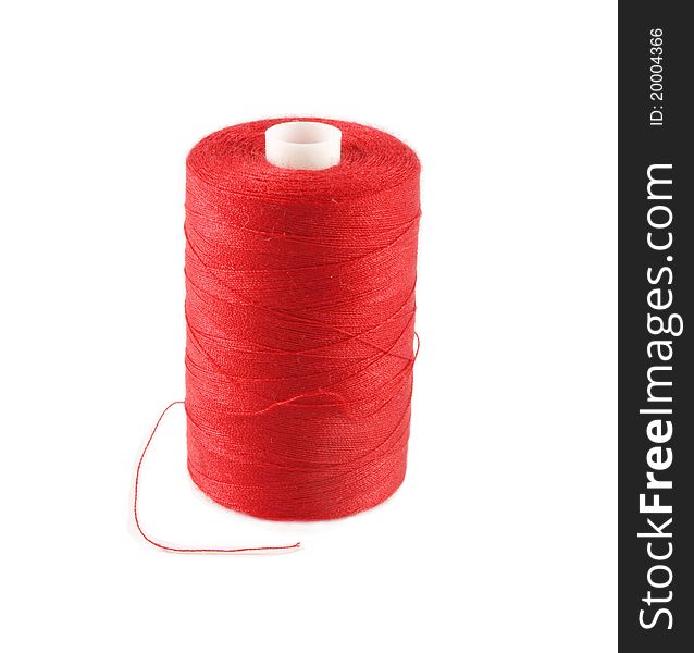 Red threads  isolated on white