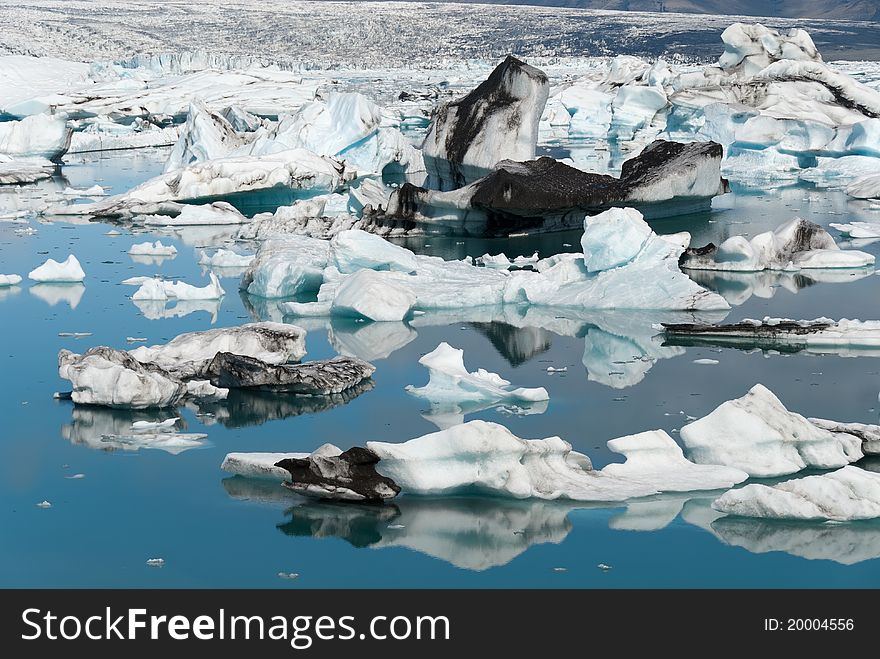 Landscape with icebergs on the lake in Iceland Jokulsarlon. Landscape with icebergs on the lake in Iceland Jokulsarlon