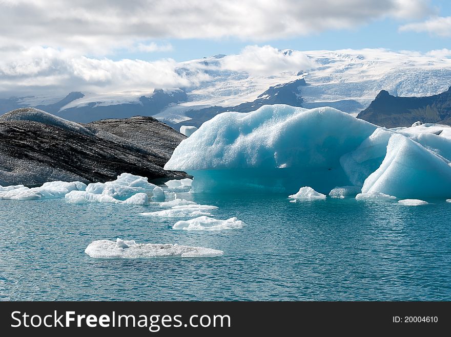 Icebergs on the lake in Iceland Jokulsarlon. Icebergs on the lake in Iceland Jokulsarlon