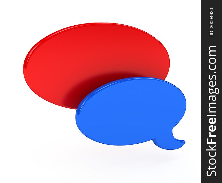 Chat symbol over white background. 3d computer generated image