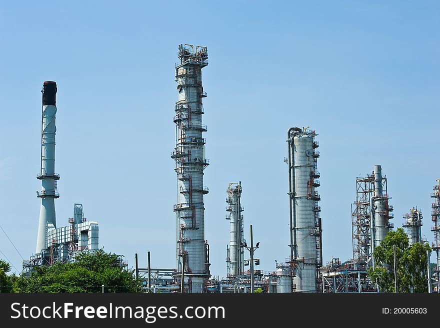 Industrial Plant With Blue Sky