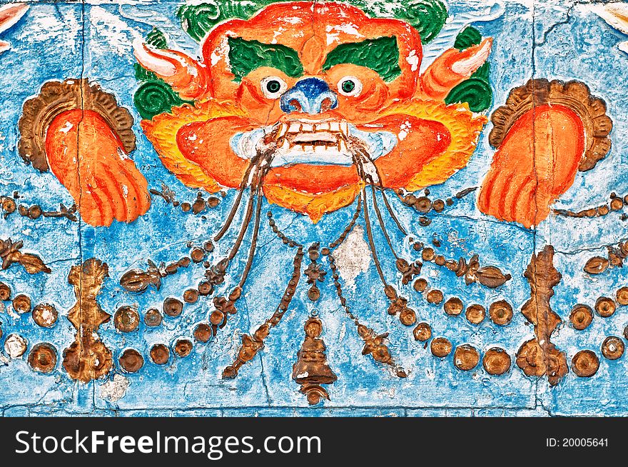 Buddhist Paintings From Shanti Stupa Wall