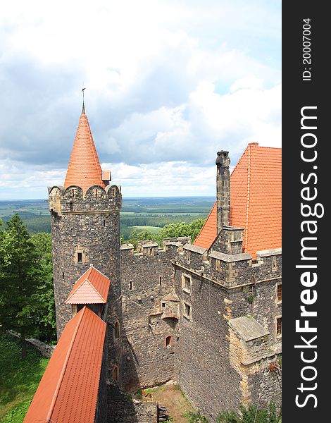 Lower silesian gothic castle grodziec, medieval fortified castle. Lower silesian gothic castle grodziec, medieval fortified castle