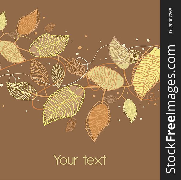 Abstract brown background with drawing plants and leafs. Abstract brown background with drawing plants and leafs