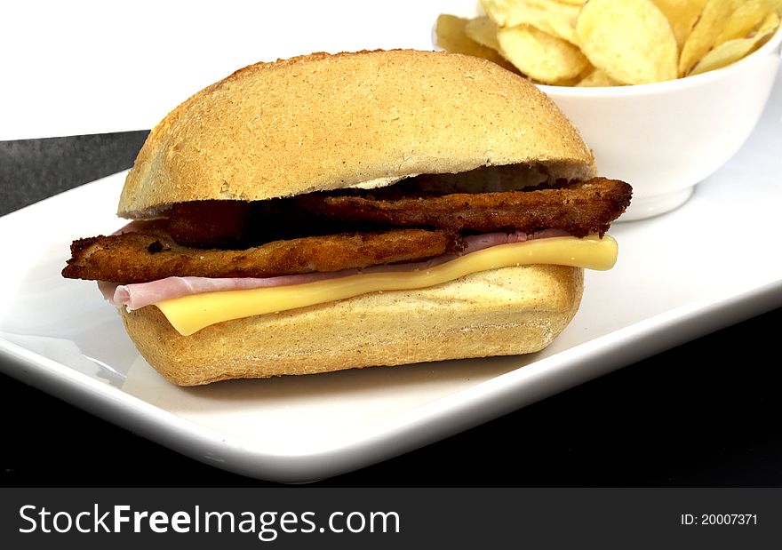 Sandwich with breaded meat