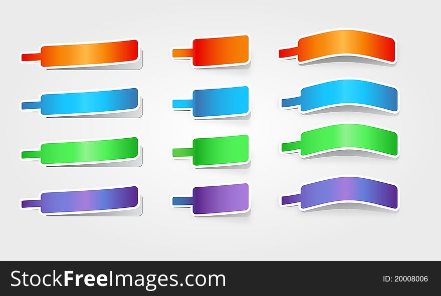 Abstract multicolor web elements set