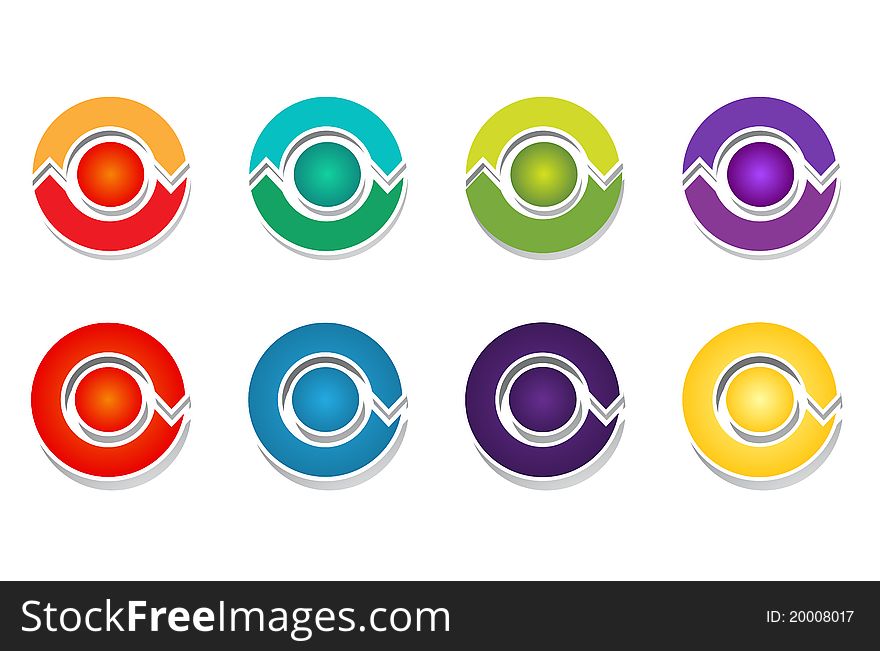 Abstract multicolor web elements set. Abstract multicolor web elements set