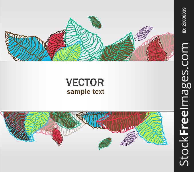 Abstract floral banners set with bright leaves
