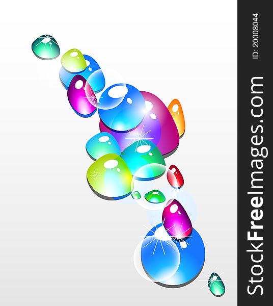 Abstract multicolor background with bright drops