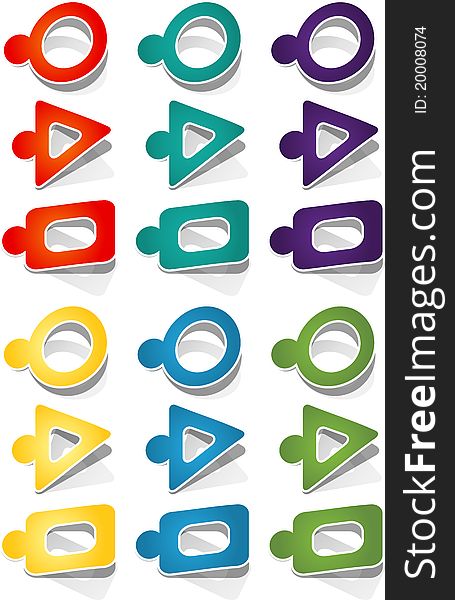 Multicolor design web elements set
