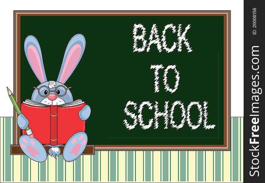 School blackboard,with lettersBack to schooland rabbit