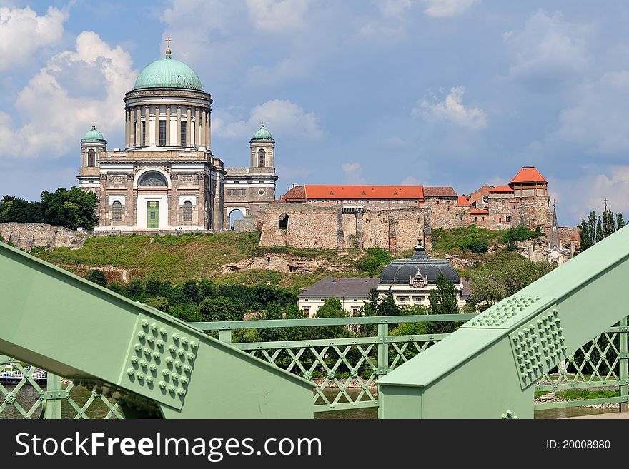 Photo of Basilica Esztergom from bridge,Hungary