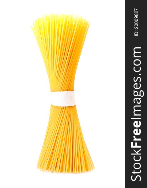 Bunch of spaghetti isolated on white