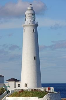 White Lighthouse. Royalty Free Stock Photo