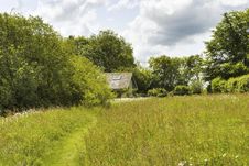 Hay Meadow And Secluded Barn Royalty Free Stock Photos Hay Meadow And Secluded Barn Royalty Free Stock Photos