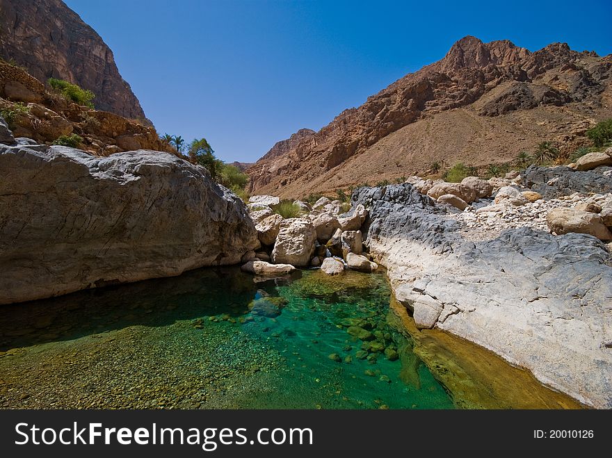 Landscape photo from a valley wadi in Oman