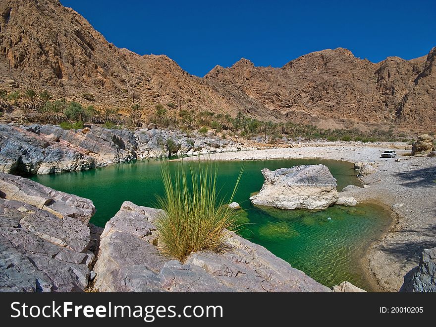 Landscape photo from a valley wadi in Oman