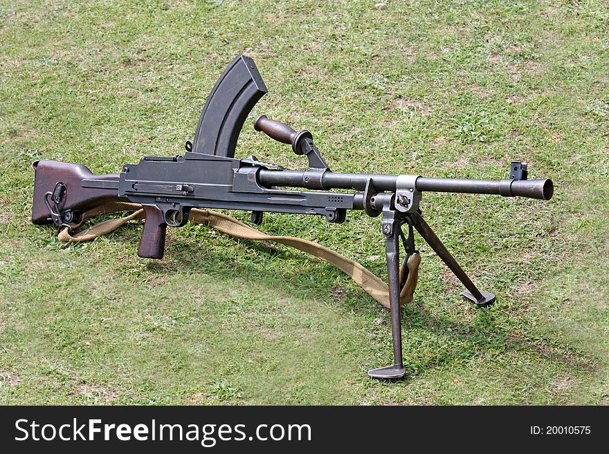 A Second World War British Army Machine Gun.