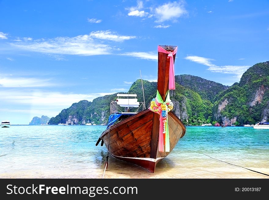 Long tail boat at Phi Phi isalnd , Thailand