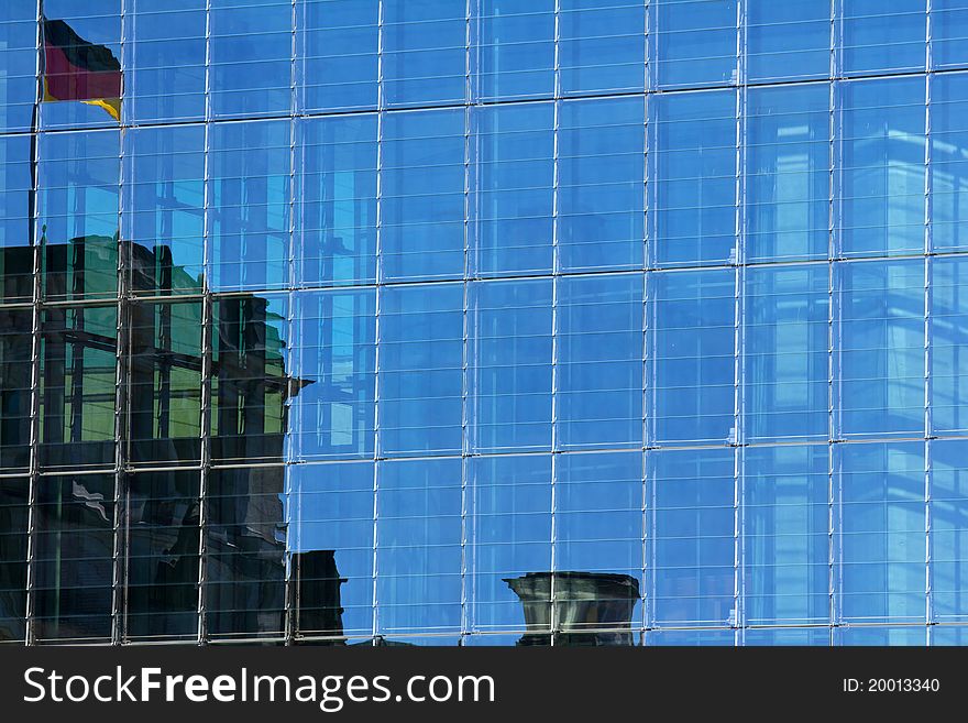 Reflections in the glass facade at the Bundestag