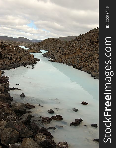 The famous Blue Lagoon on Iceland. The famous Blue Lagoon on Iceland