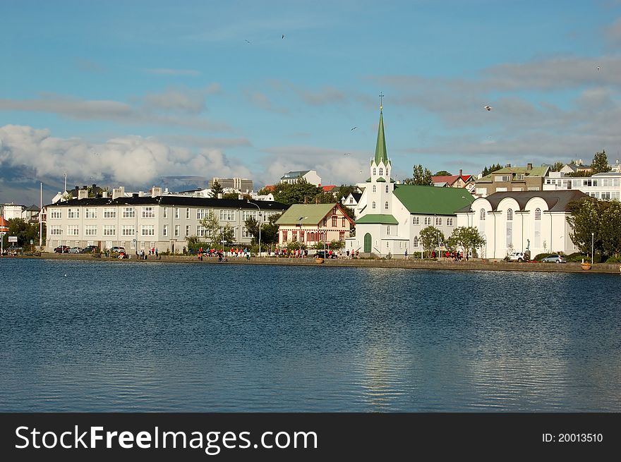 View of Reykjavik by the river, Iceland. View of Reykjavik by the river, Iceland.