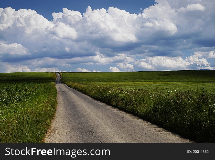 Endless summer route between the field. Endless summer route between the field