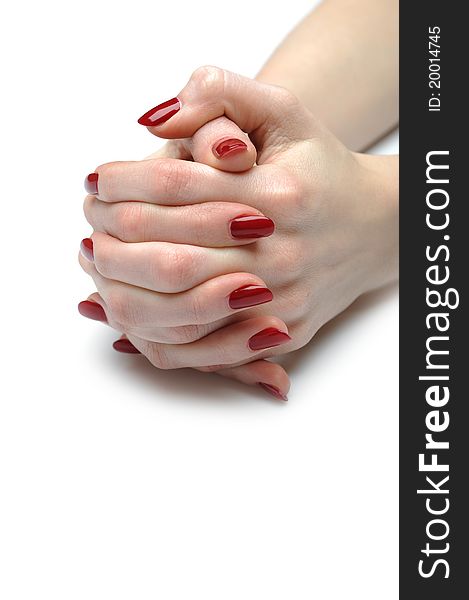 Beautiful hand with perfect nail red manicure. Beautiful hand with perfect nail red manicure