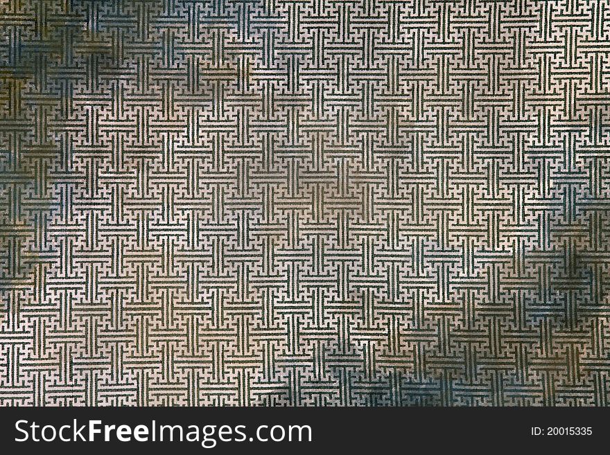 Dirty grunge pattern of green maze clothing wall paper, close up. Dirty grunge pattern of green maze clothing wall paper, close up