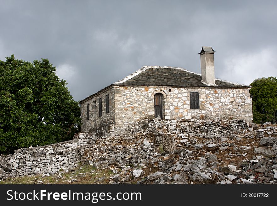 Old abandoned house in Kastro Village, Greece - Thassos Island