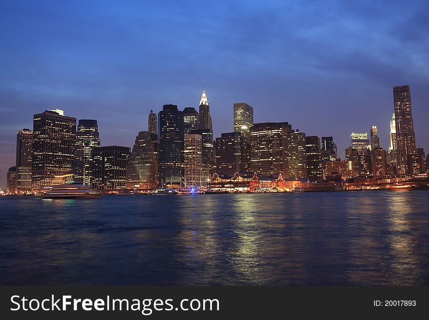 Manhattan View From Dumbo At Night