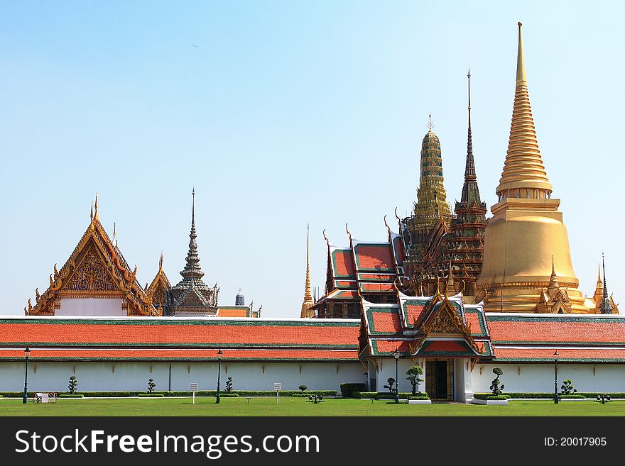 Thai temple in grand palace Bangkok
